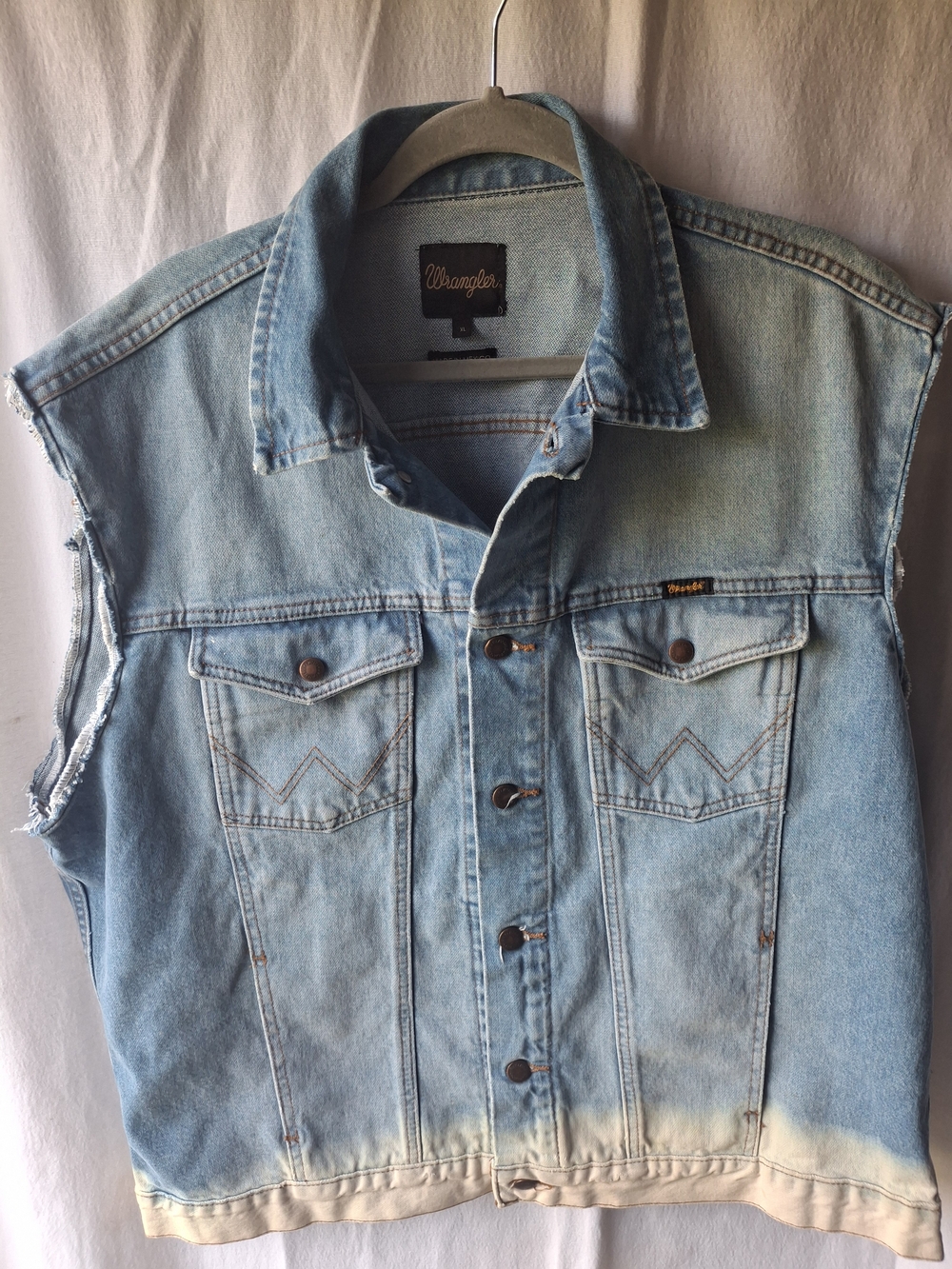Wrangler Light Blue Denim Vest - Men's Sleeveless Jacket